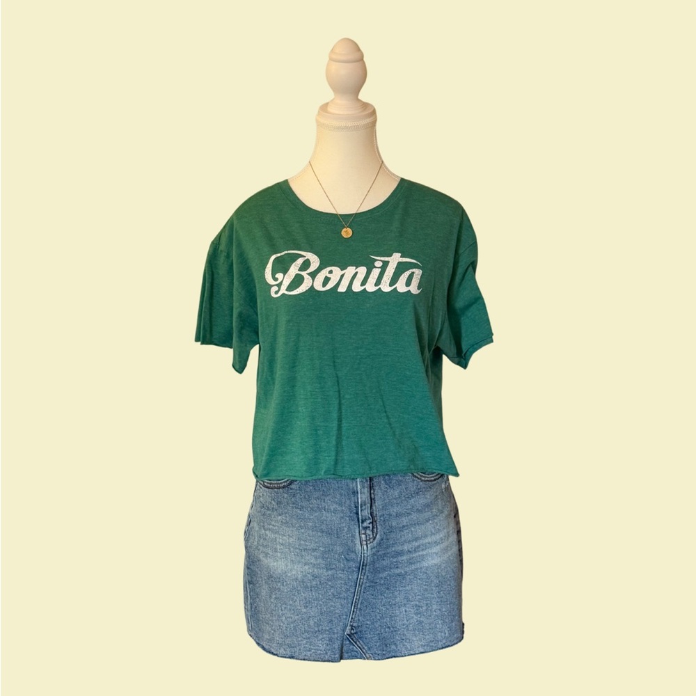 Teal 'Bonita' Cropped T-Shirt